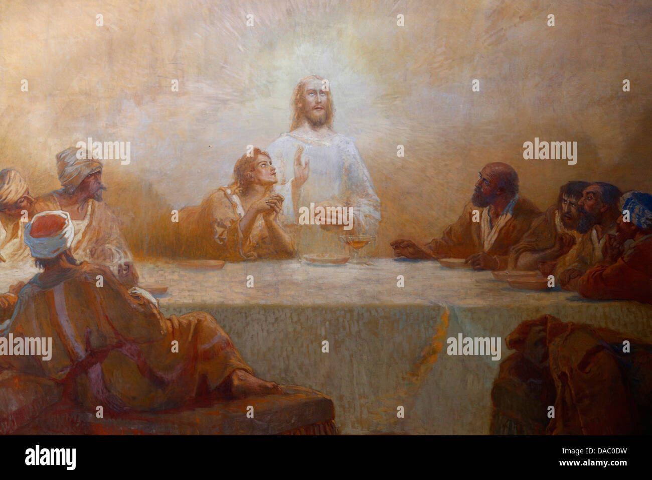 The Last Supper by Alfred Plauzeau, Saint-Jean de Montmartre church, Paris, France, Europe Stock Photo