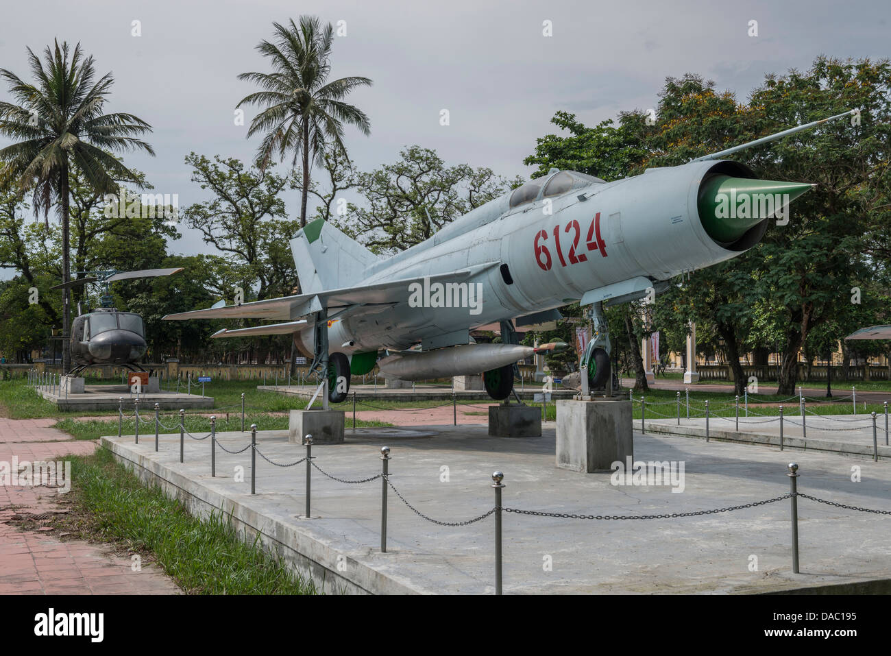 Mikoyan-Gurevich MiG-21 of the North Vietnamese Air Force NVAF, Hue Military Museum, Vietnam Stock Photo
