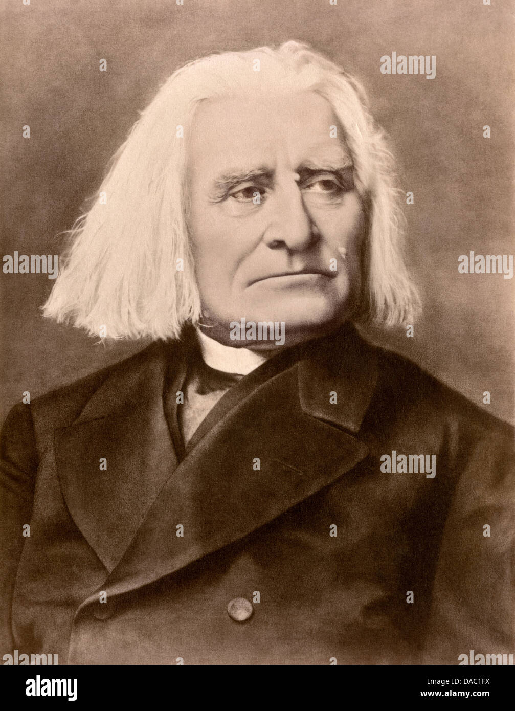 Hungarian composer and conductor Franz Liszt. Photograph Stock Photo