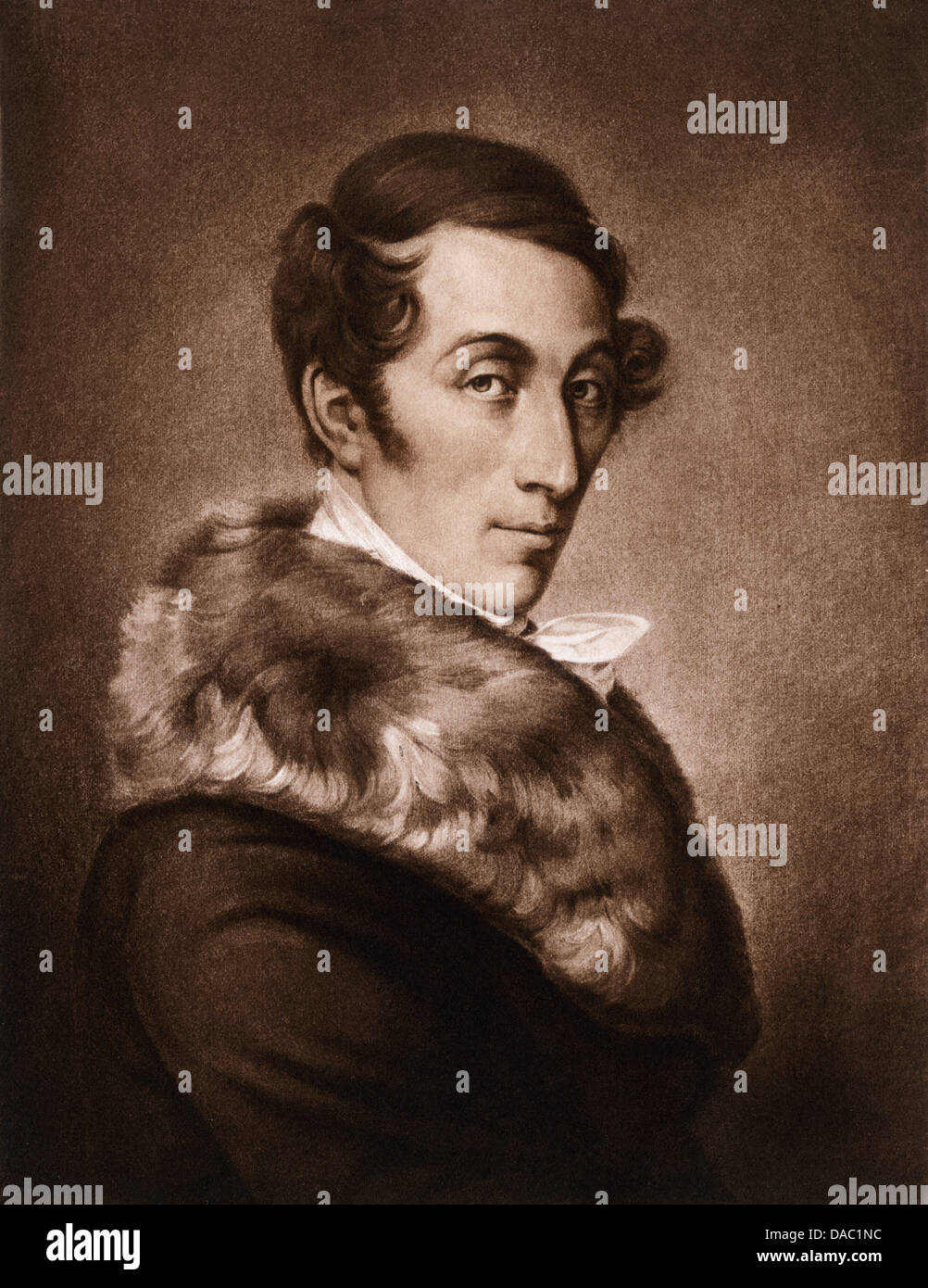 Composer Carl Maria von Weber. Photogravure of a painting Stock Photo