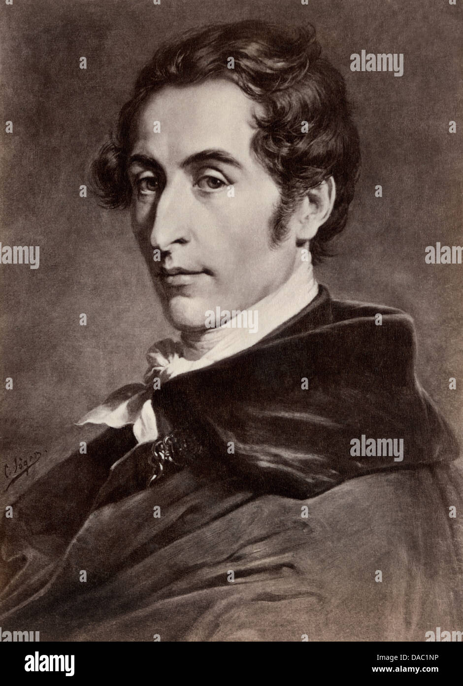 Composer Carl Maria von Weber. Photograph of a painting Stock Photo