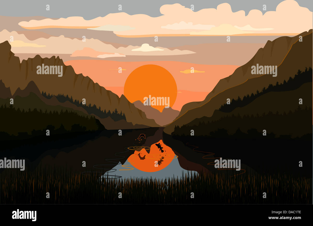 Tranquil mountain lake Stock Photo - Alamy