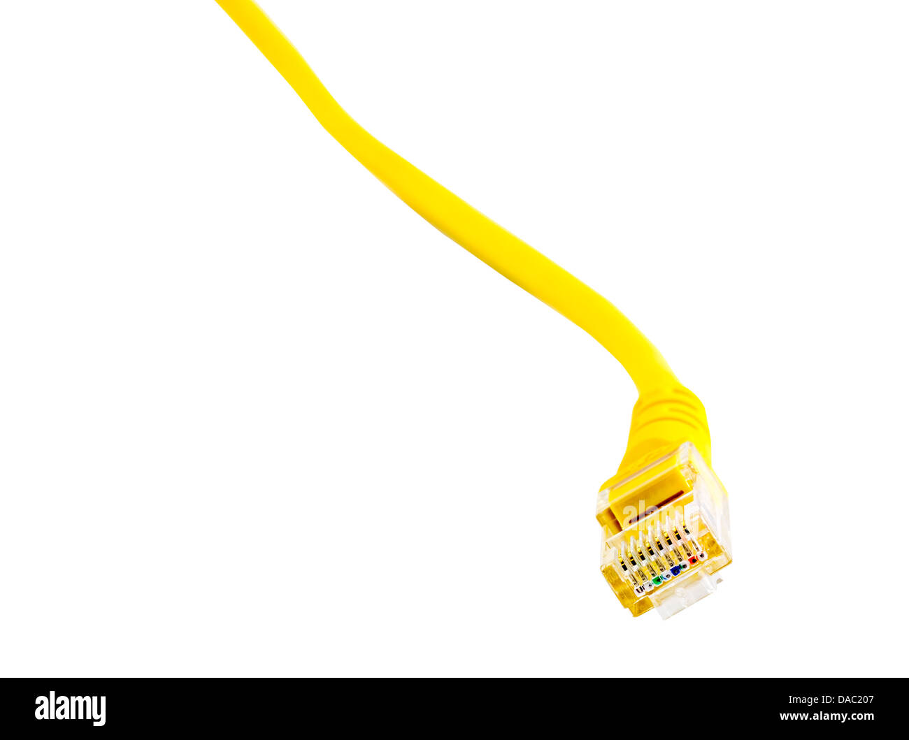 Rj45 connector isolated on white Stock Photo