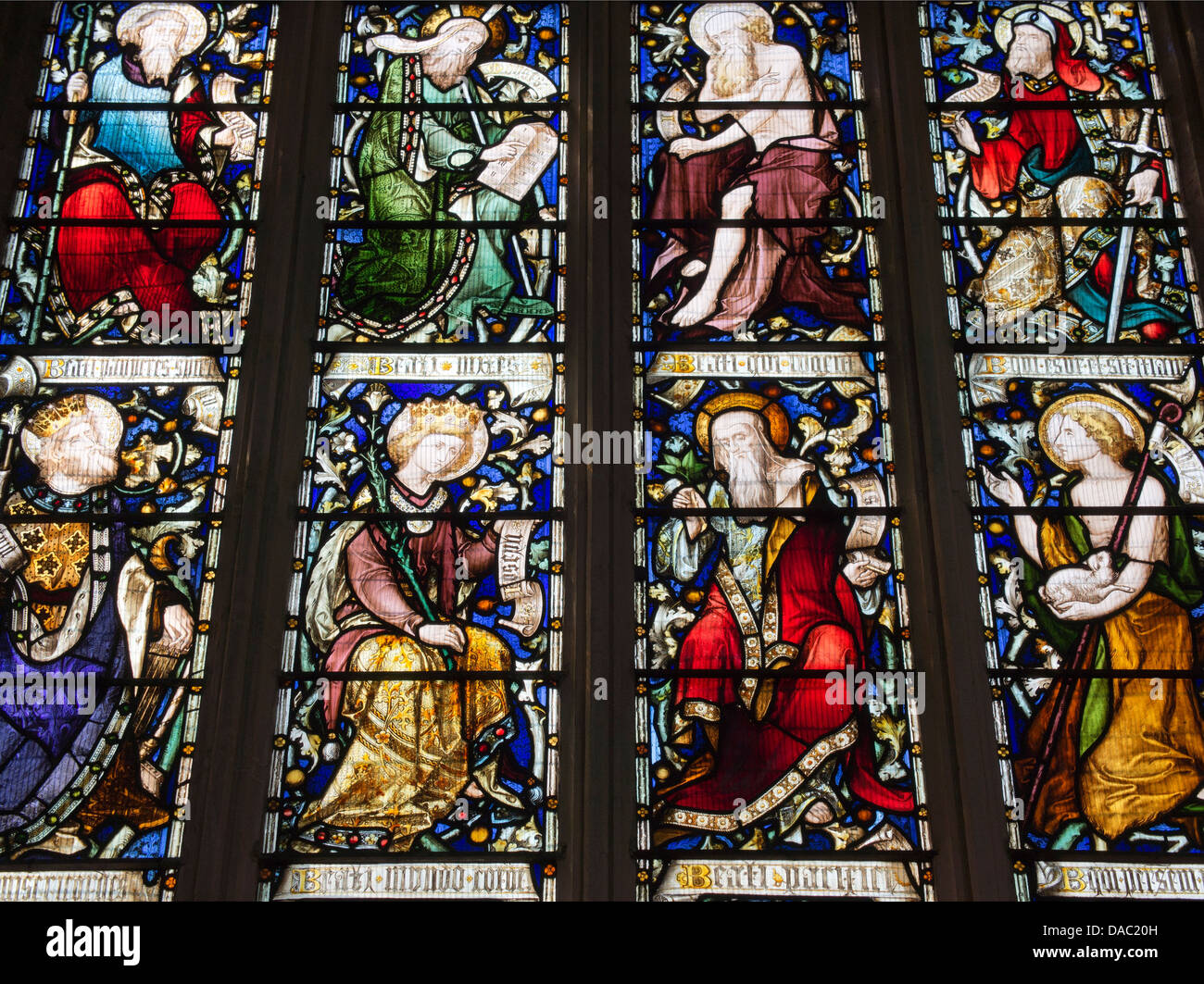 Stained glass window in Saint Mary's Church, Oxford 2 Stock Photo - Alamy