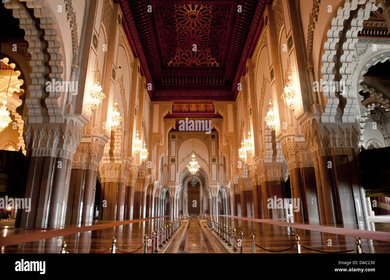 Interior of Hassan II Mosque, Casablanca, Morocco, Africa Stock Photo
