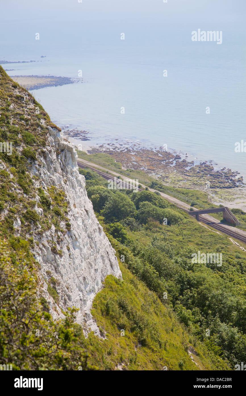 View of Dover Cliffs from Eastern Elevated view at Capel Le Ferne in