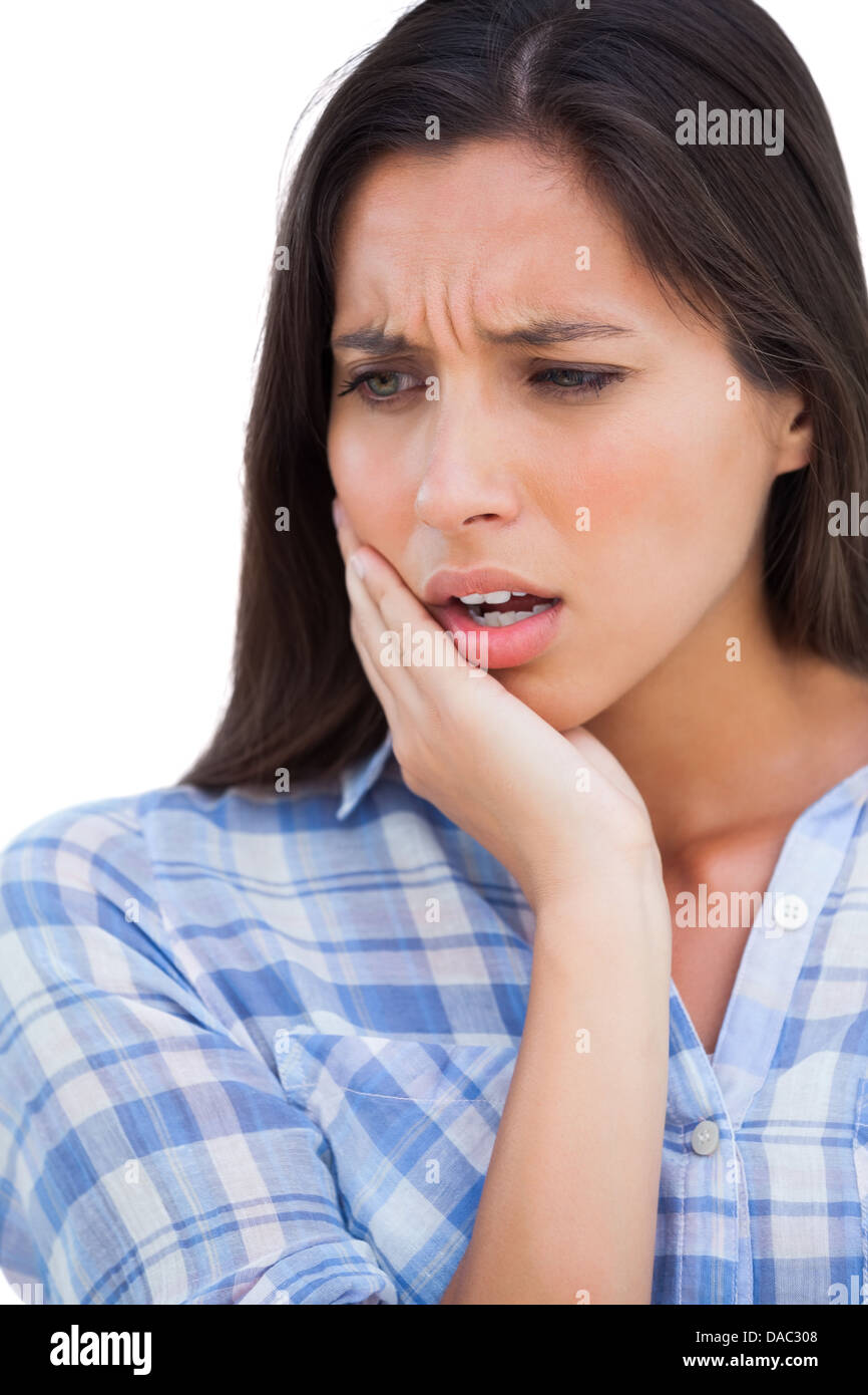 Close up upset brunette hi-res stock photography and images - Alamy