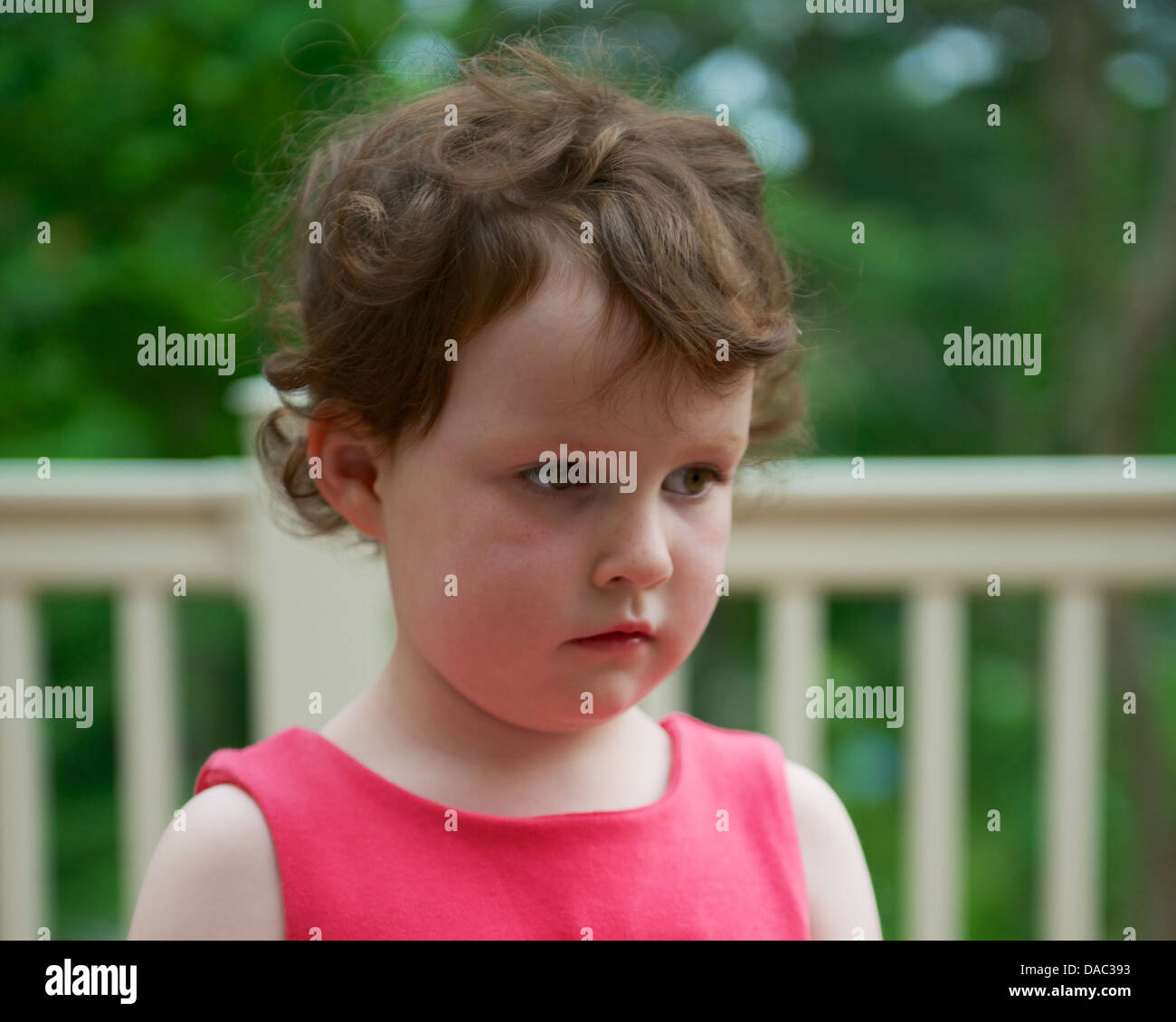 Toddler Girl Outdoors Stock Photo Alamy