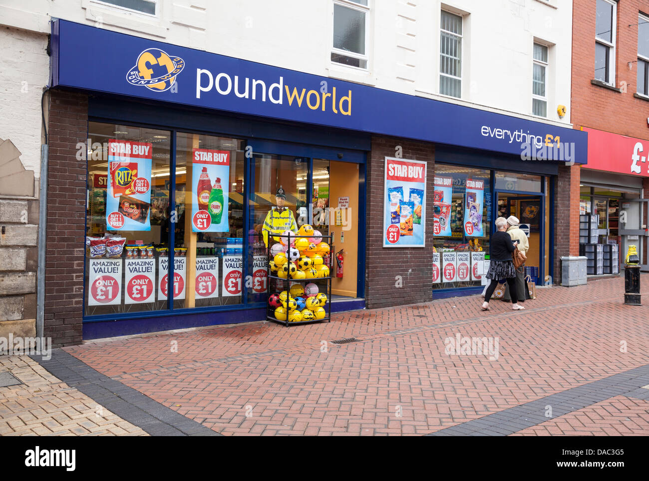 Poundworld discount shop in Worksop, Nottinghamshire, England Stock Photo