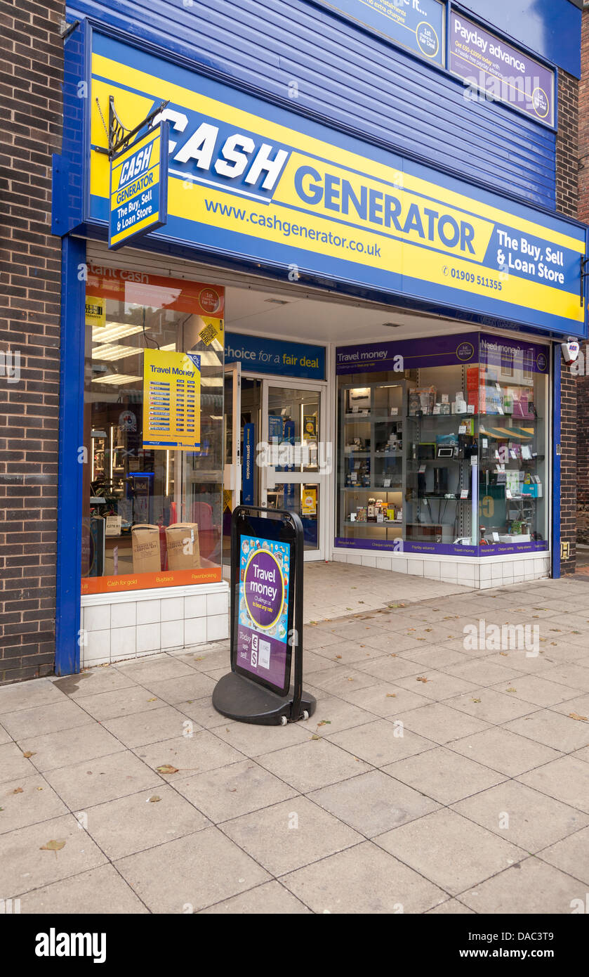 Cash Generator shop in Worksop, Nottinghamshire, England Stock Photo