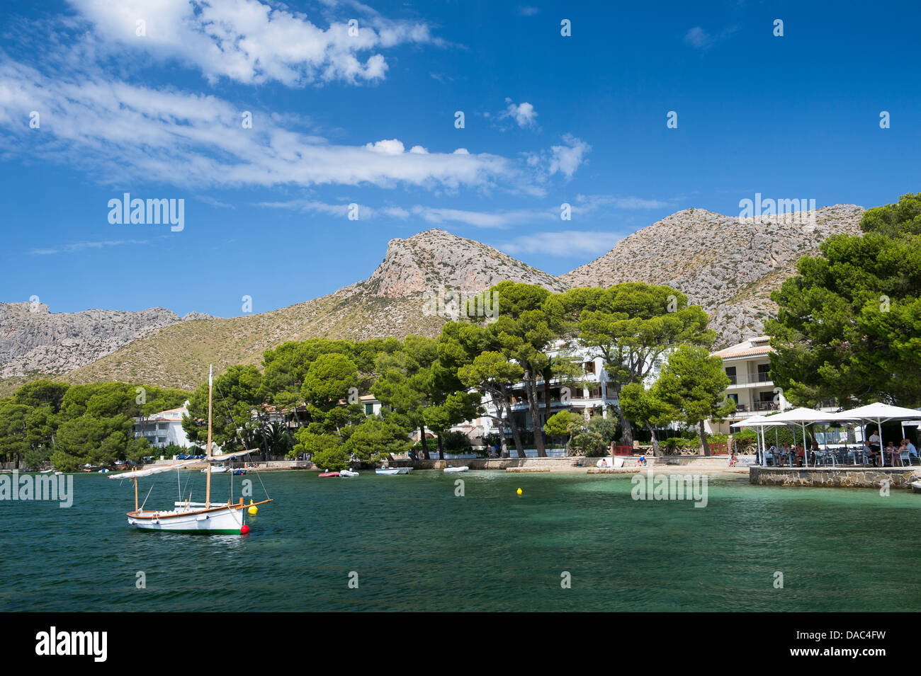 Beautiful view of Puerto Pollensa (Port de Pollenca) in Northern