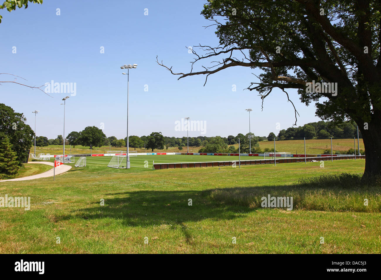The Kelly Smith pitch at St George's Park, the English Football FA national football centre at Burton upon Trent Staffordshire Stock Photo