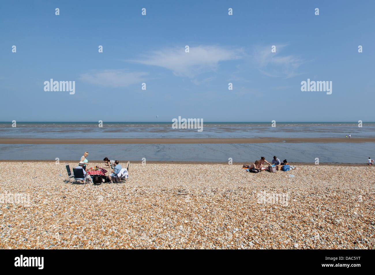 Leyton Beach, seaside, English seaside, family picnic on the beach Stock Photo