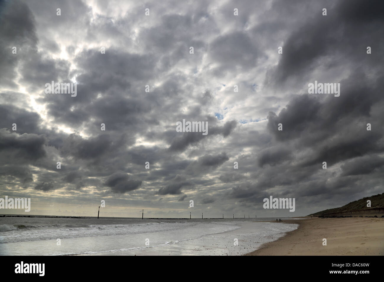 stormy weather at sea palling on the norfolk coast Stock Photo Alamy