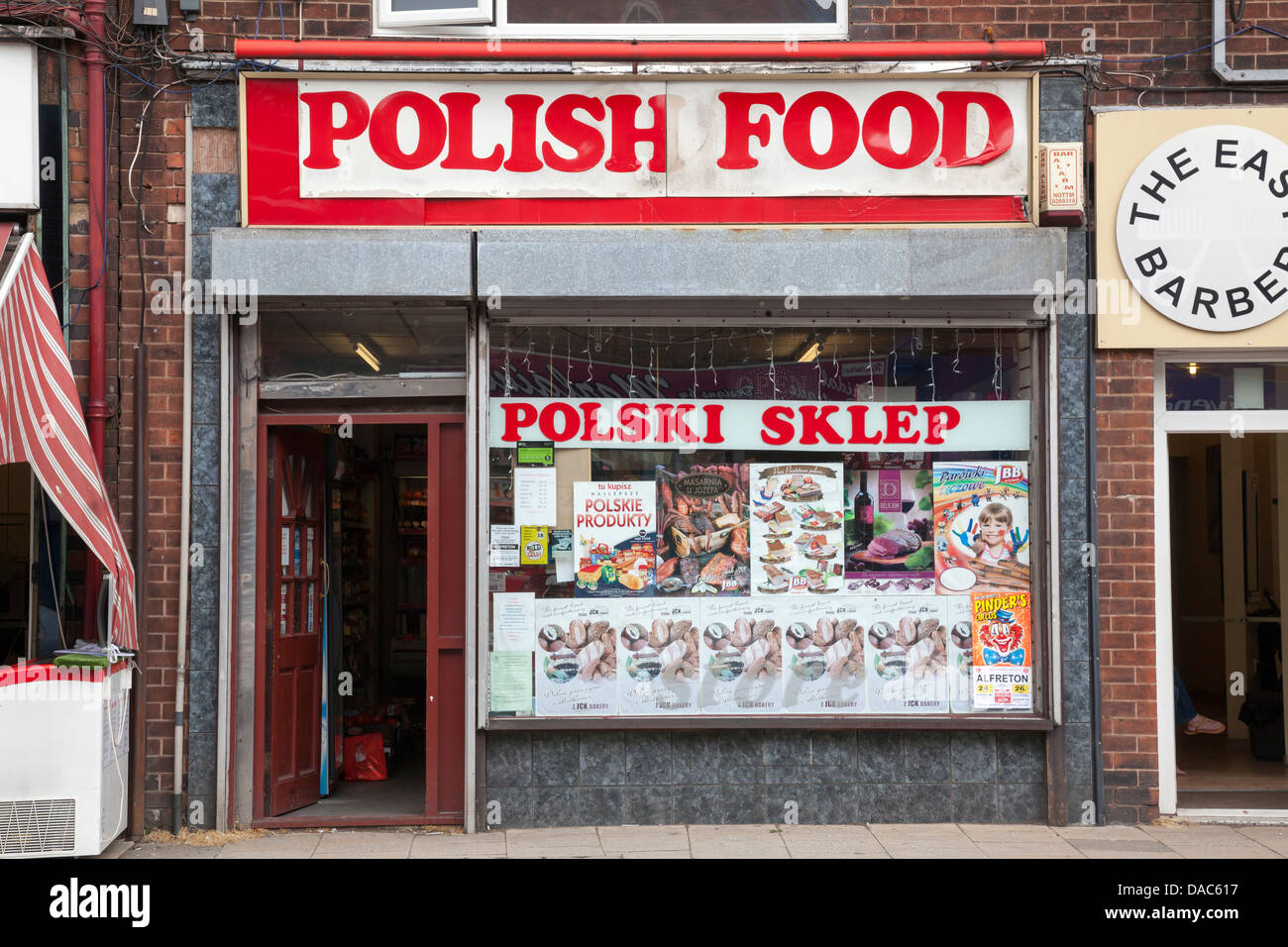 Polish food shop in Alfreton, Derbyshire, England Stock Photo