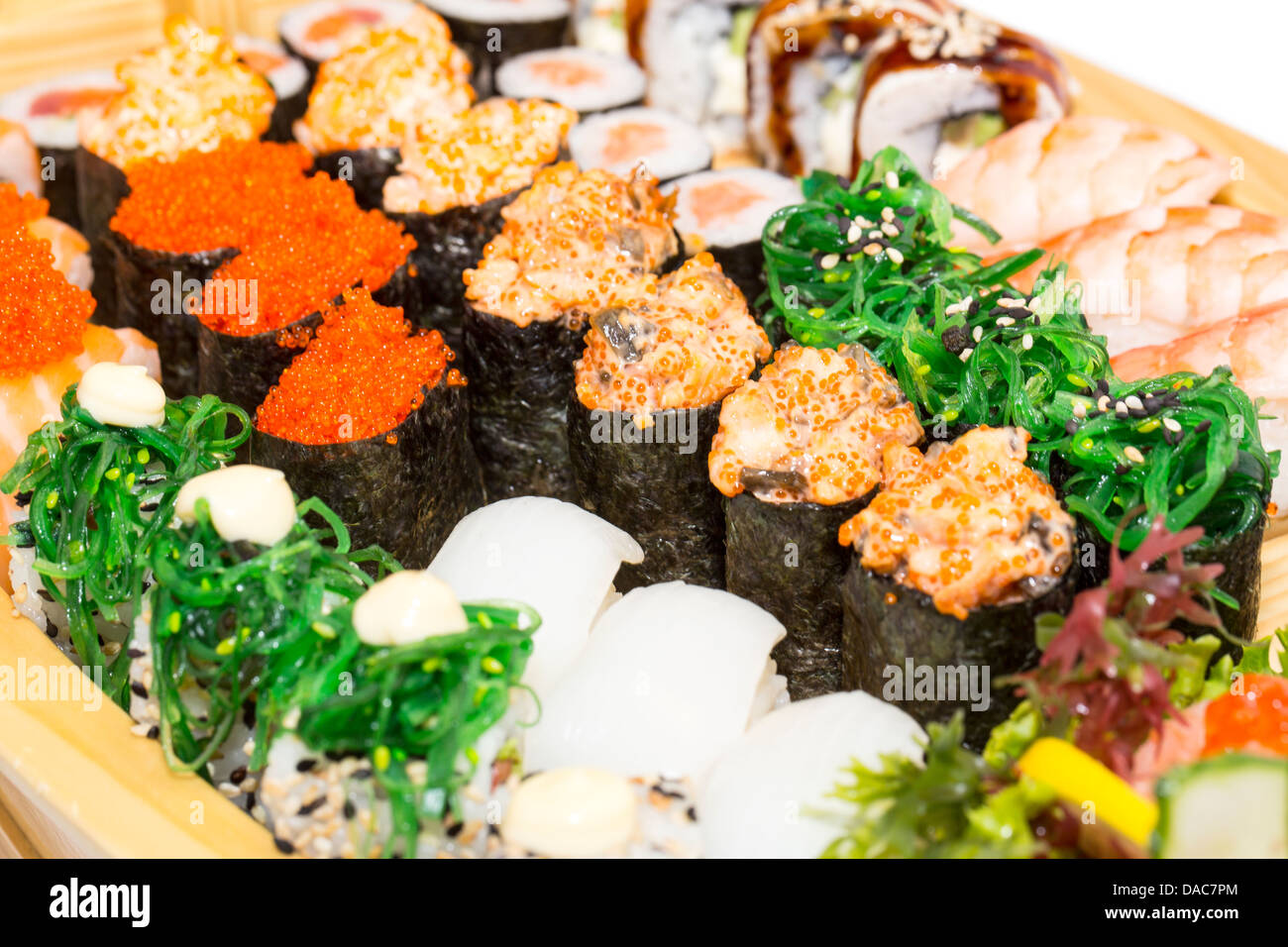 delicious seafood sushi at a Japanese restaurant Stock Photo Alamy