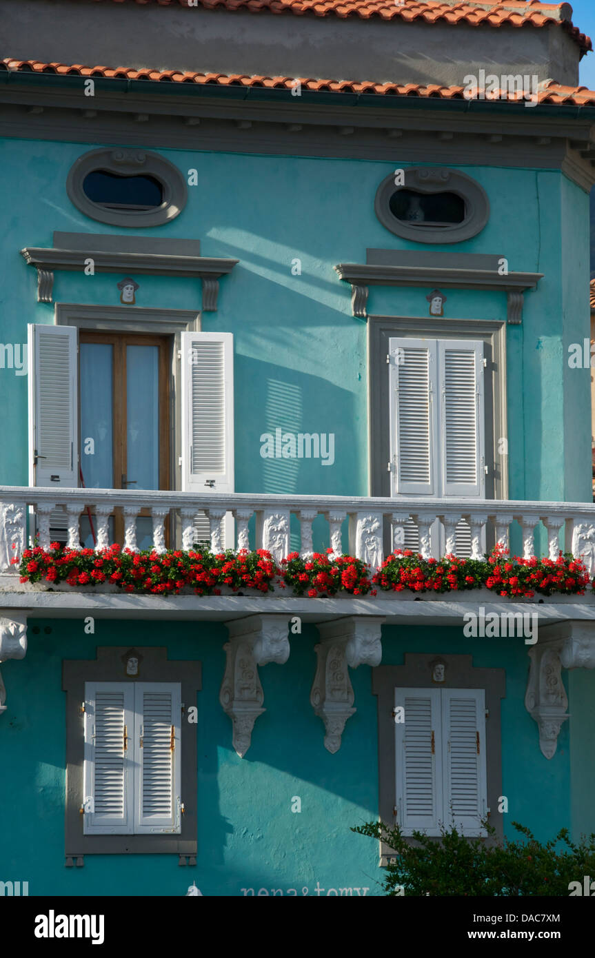 Colourful house front Marciana Marina Elba Tuscany Italy Stock Photo