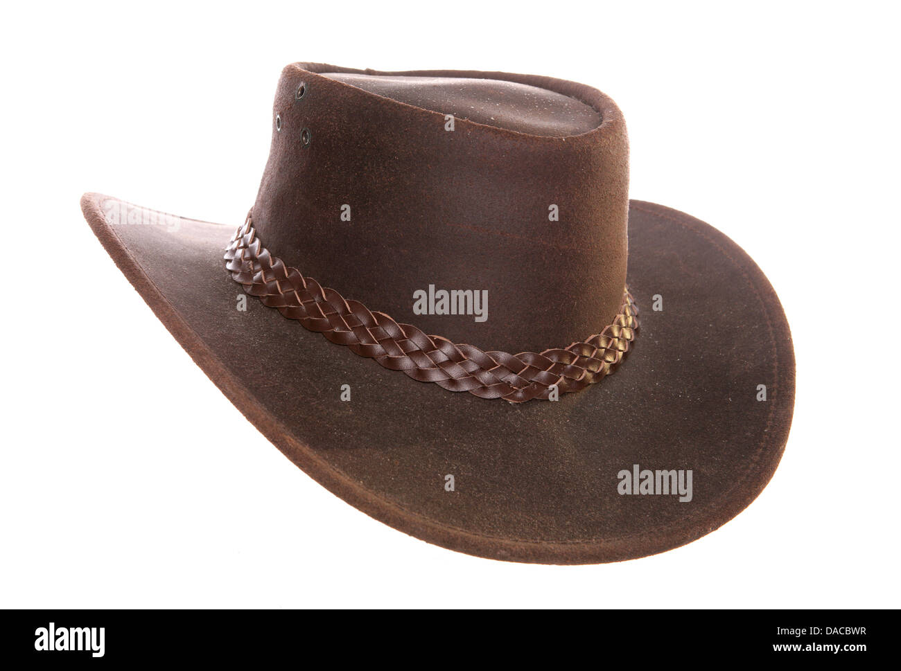 Australian leather cowboy hat studio cutout Stock Photo Alamy