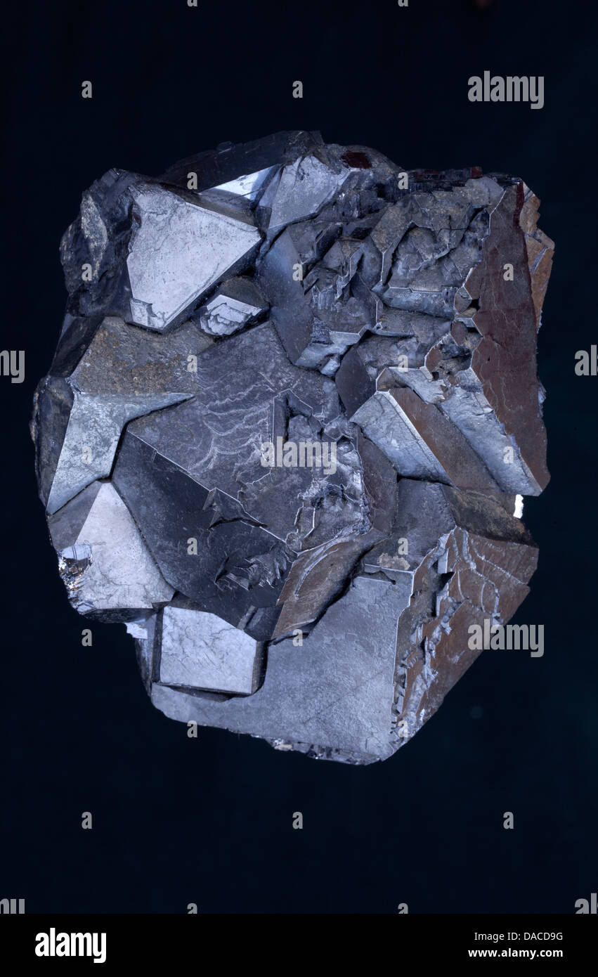 Galena, PbS, main ore mineral of lead, Madan , Bulgaria Stock Photo