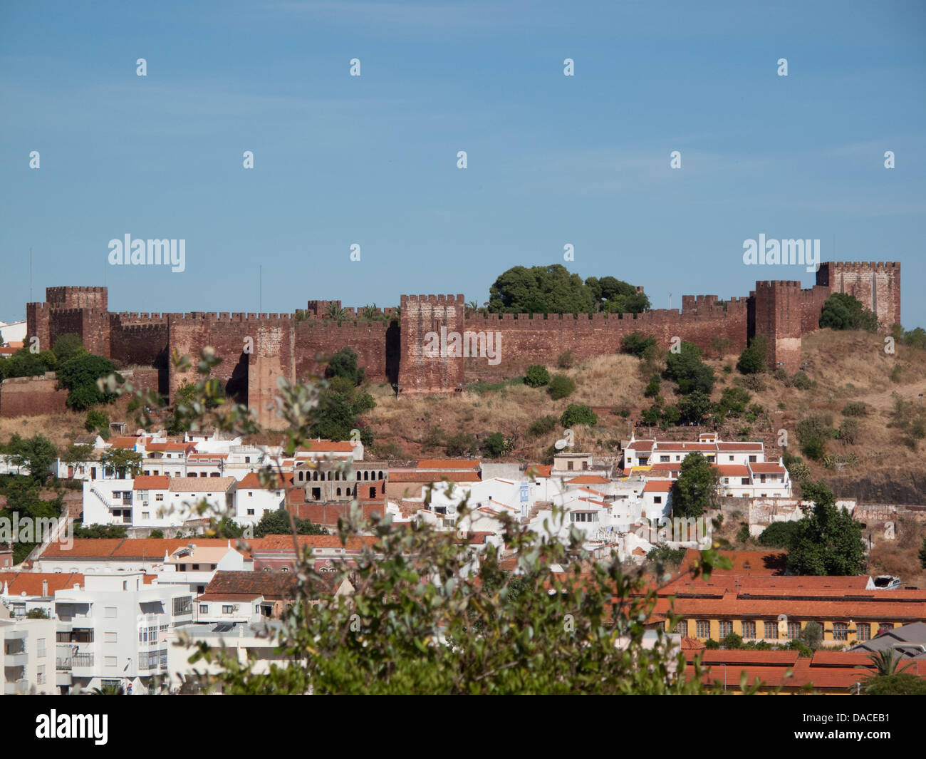 Moorish Castle above the town of Silves in the Algarve, Portugal Stock Photo