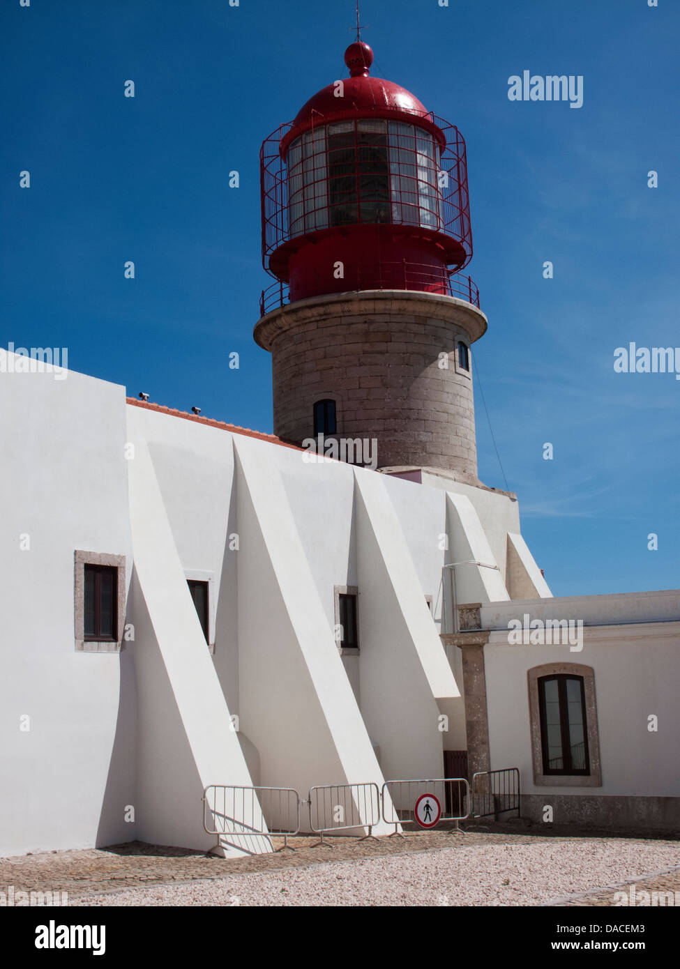 Cape St Vincent lighthouse in the Portuguese Algarve, at the extreme Southwest point of Europe Stock Photo