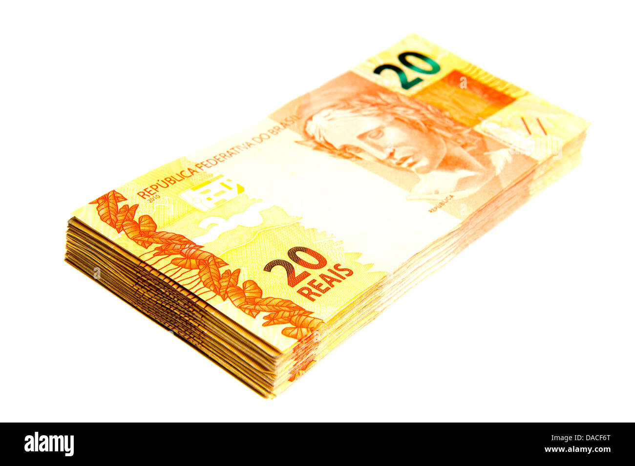 brazilian currency - twenty Real . Stock Photo