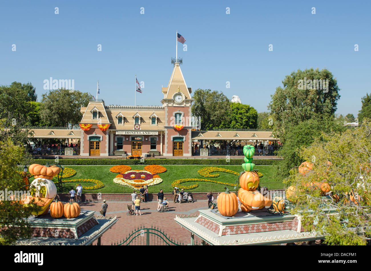Disney World Railroad station magic kingdom Disneyland, Anaheim, California. Stock Photo