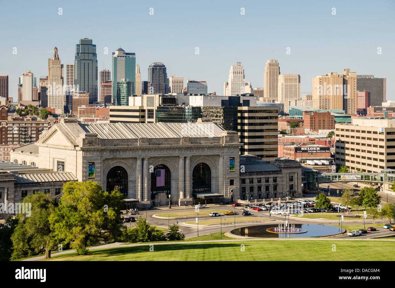Union station and the skyline of kansas city missouri united states