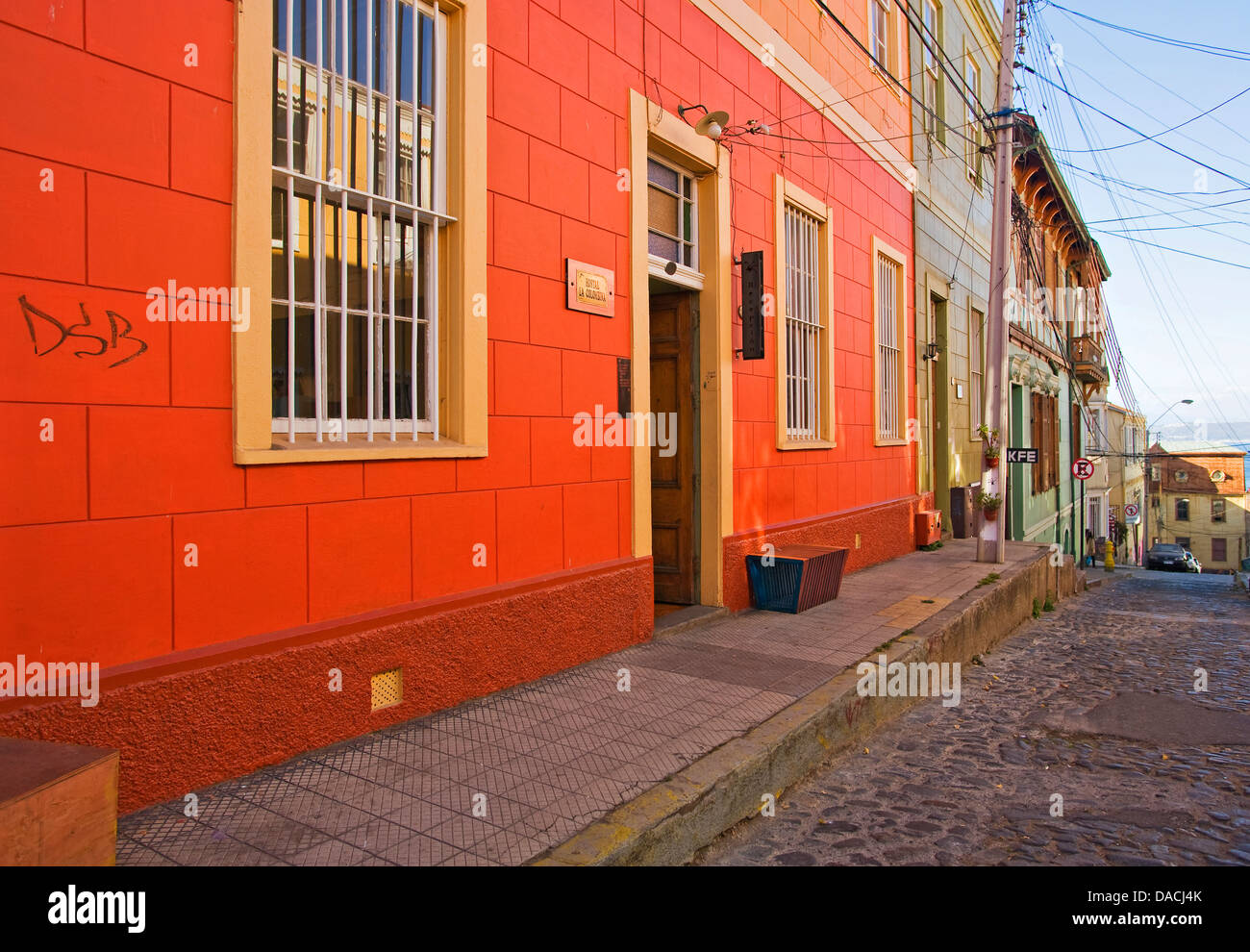 Street scene in Valparaiso, Chile Stock Photo Alamy