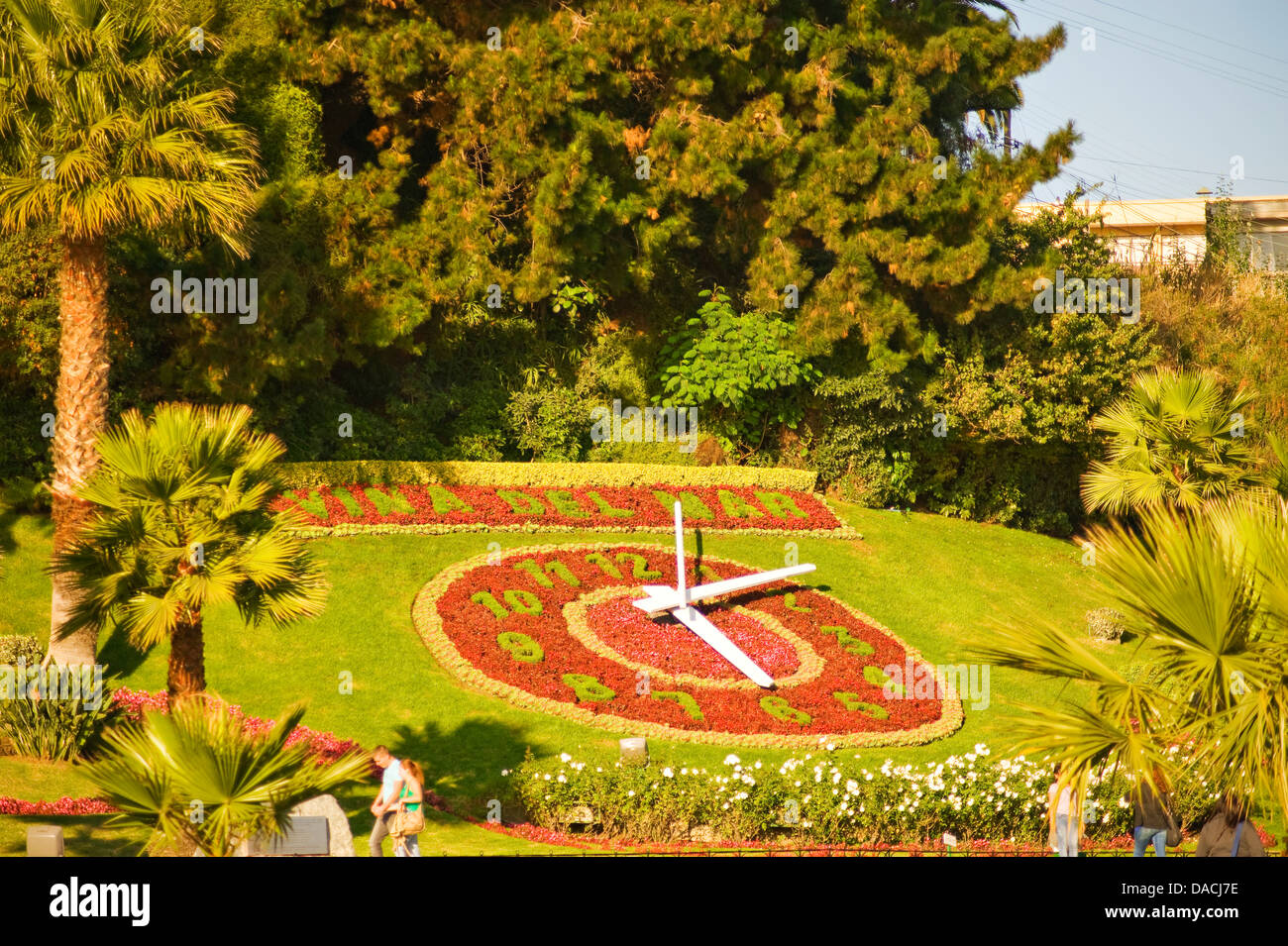 Floral clock in Valparaiso chile Stock Photo