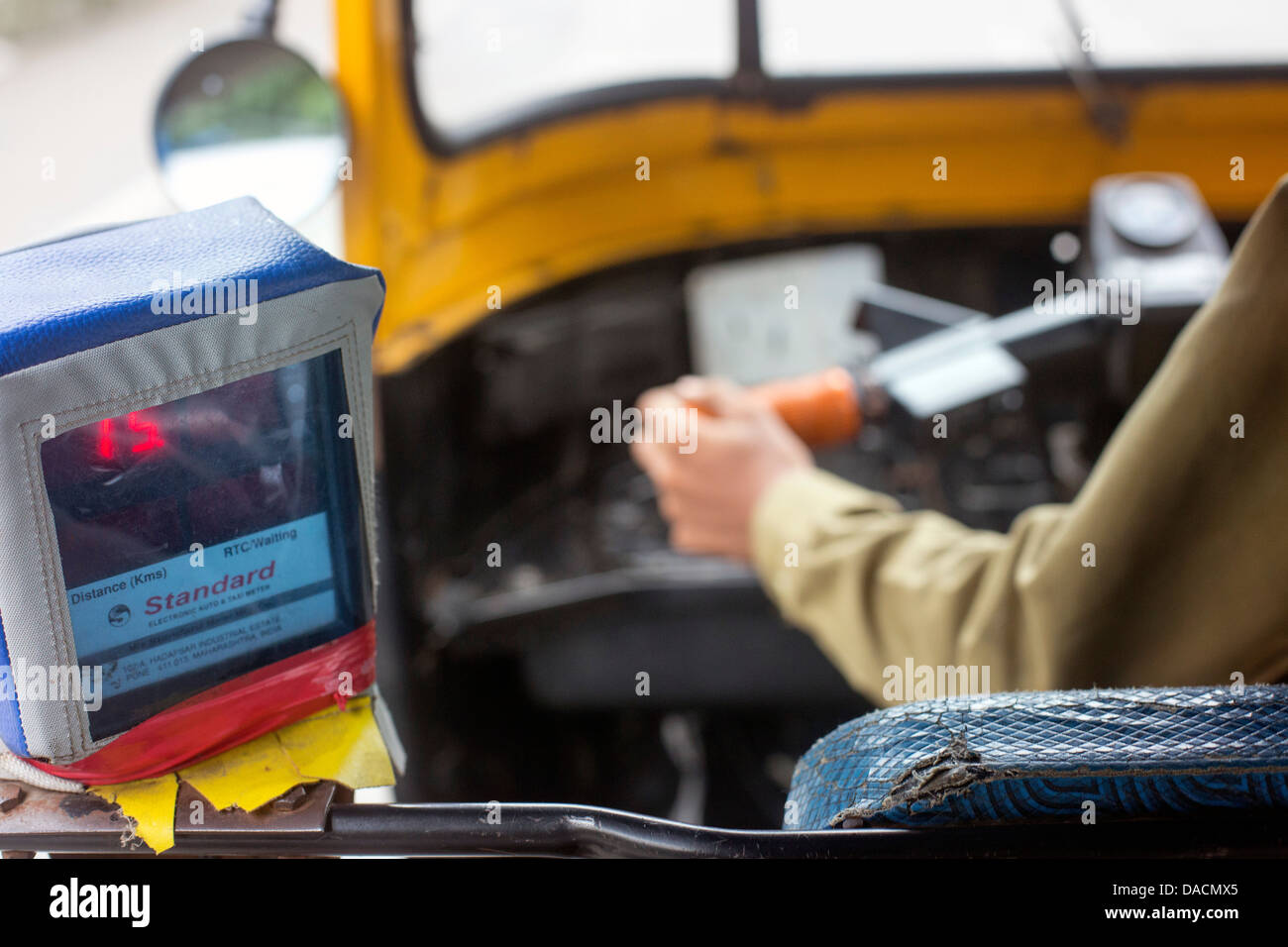 Auto Rickshaw tuk tuk metered taxi Mumbai India Stock Photo