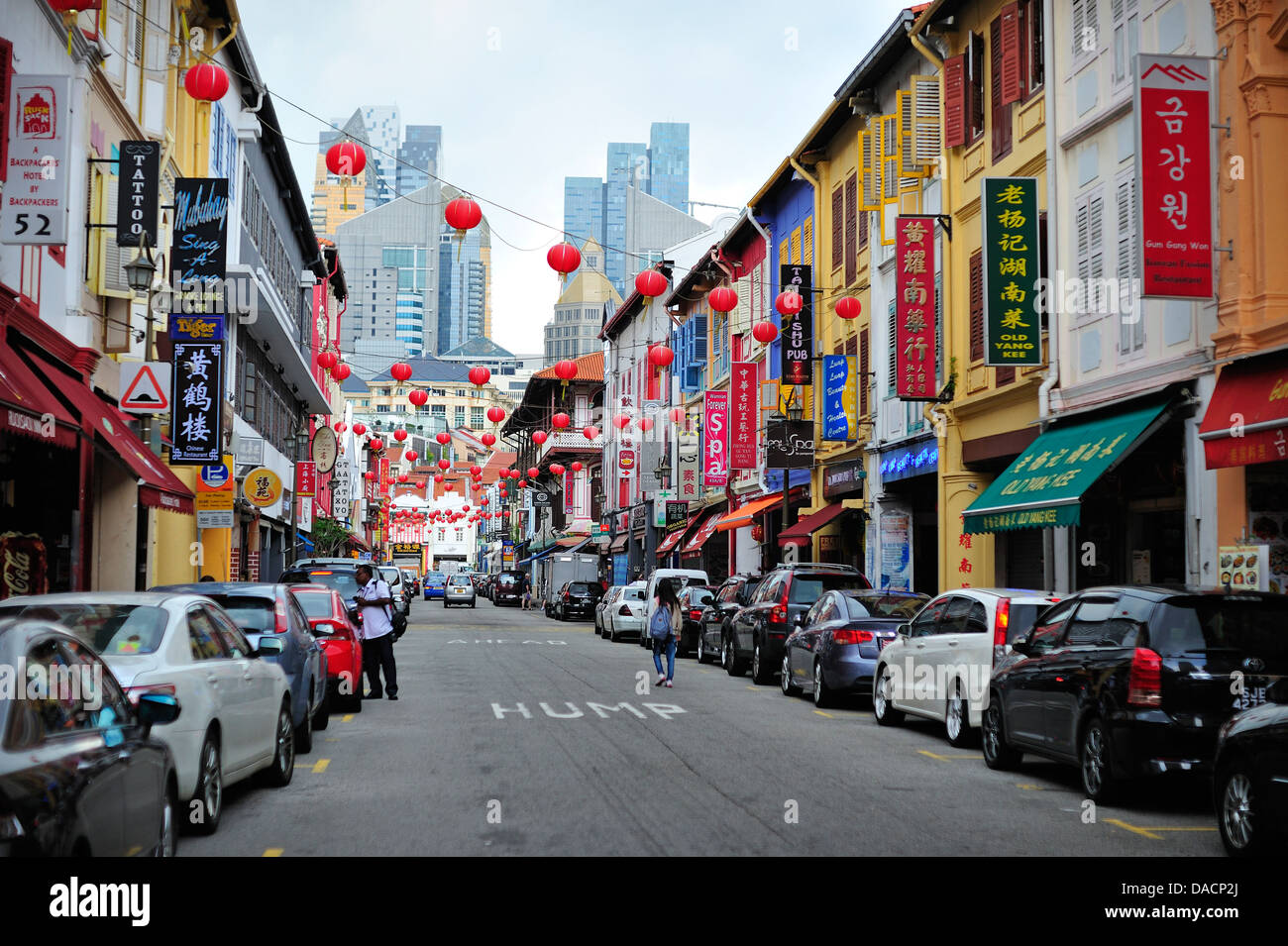 Restaurants and Bars in Chinatown Singapore Stock Photo