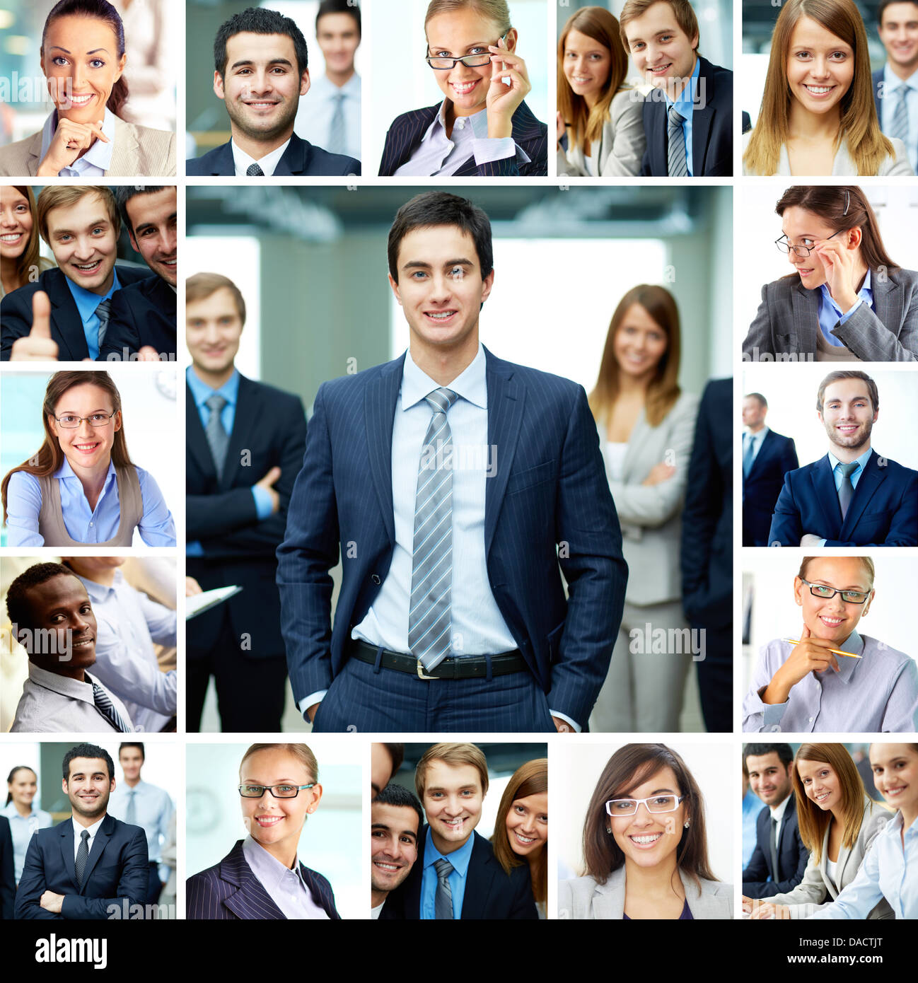 Collage of smart businesspeople in formalwear Stock Photo - Alamy