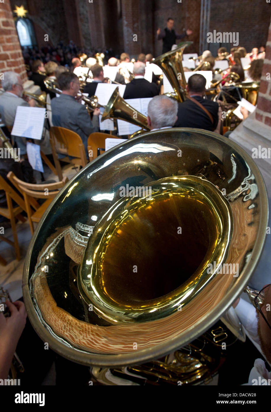 Brass musicians perform during an Advent concert at St. Mary's Church