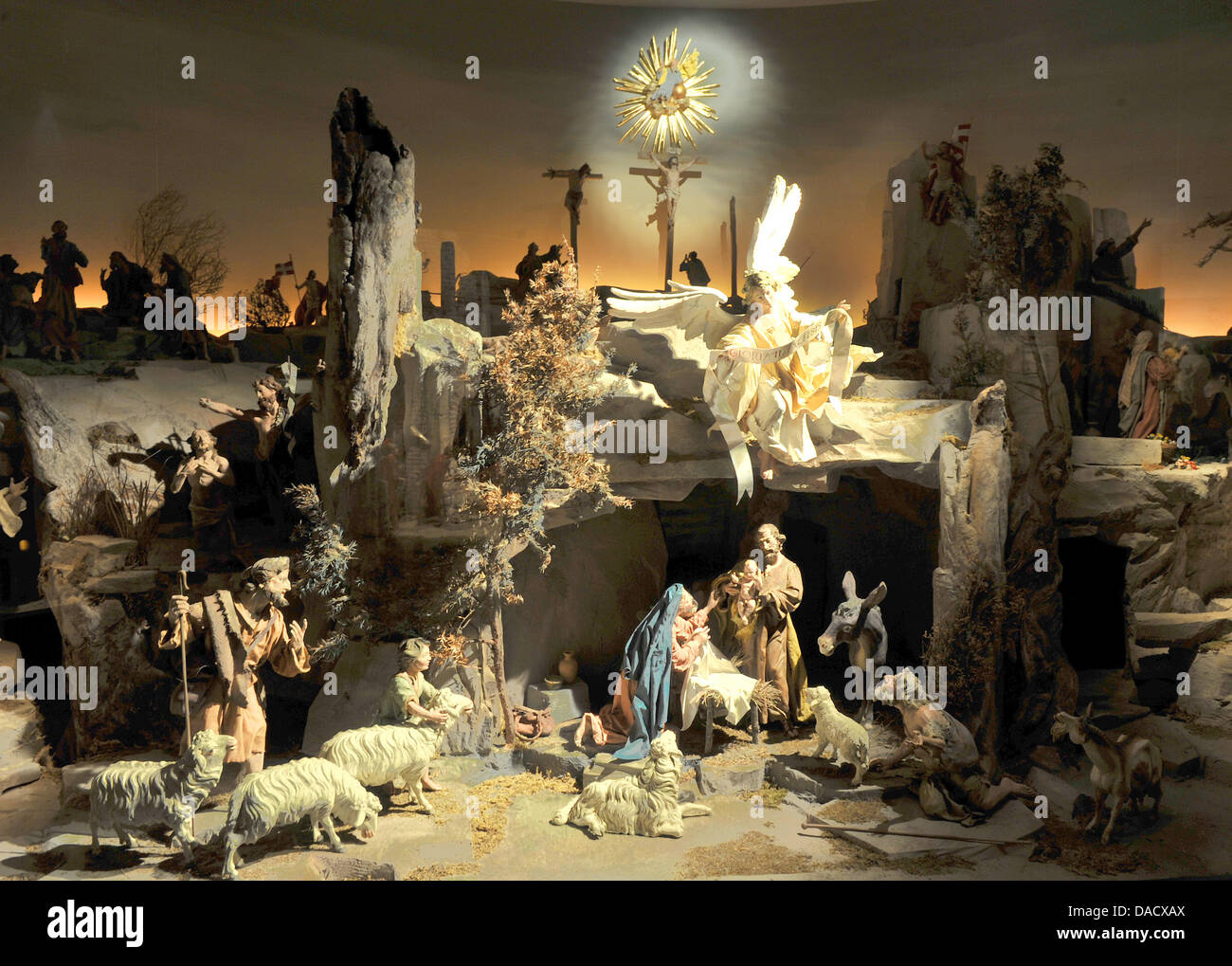 A Crib Portray The Life Of Jesus Christ From His Birth To His