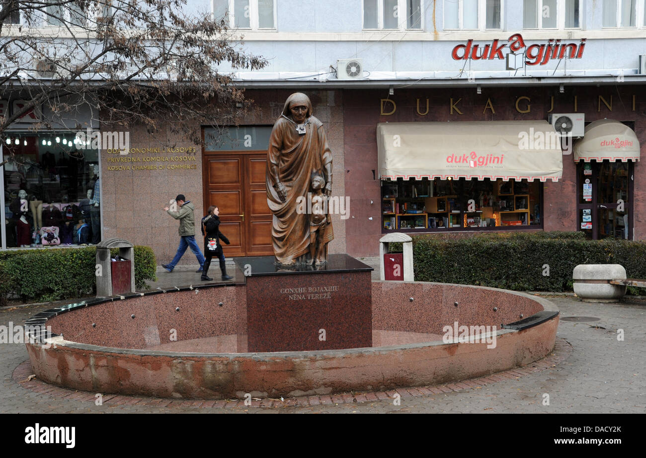 The memorial for Mother Theresa (Nena Tereza) is seen at the Boulevard ...