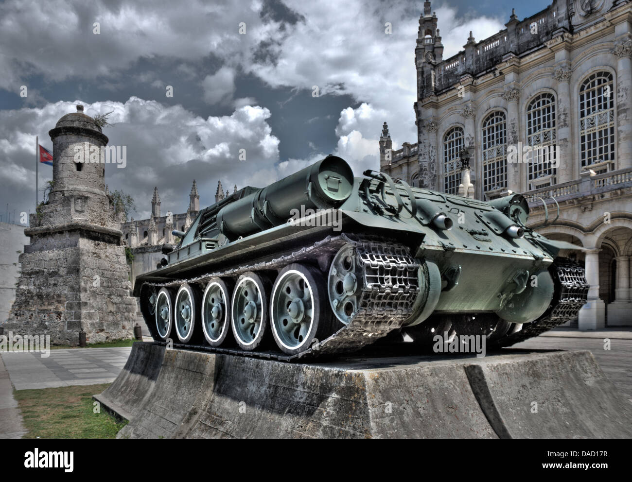 Tank outside the Cuban Museum of the Revolution Stock Photo