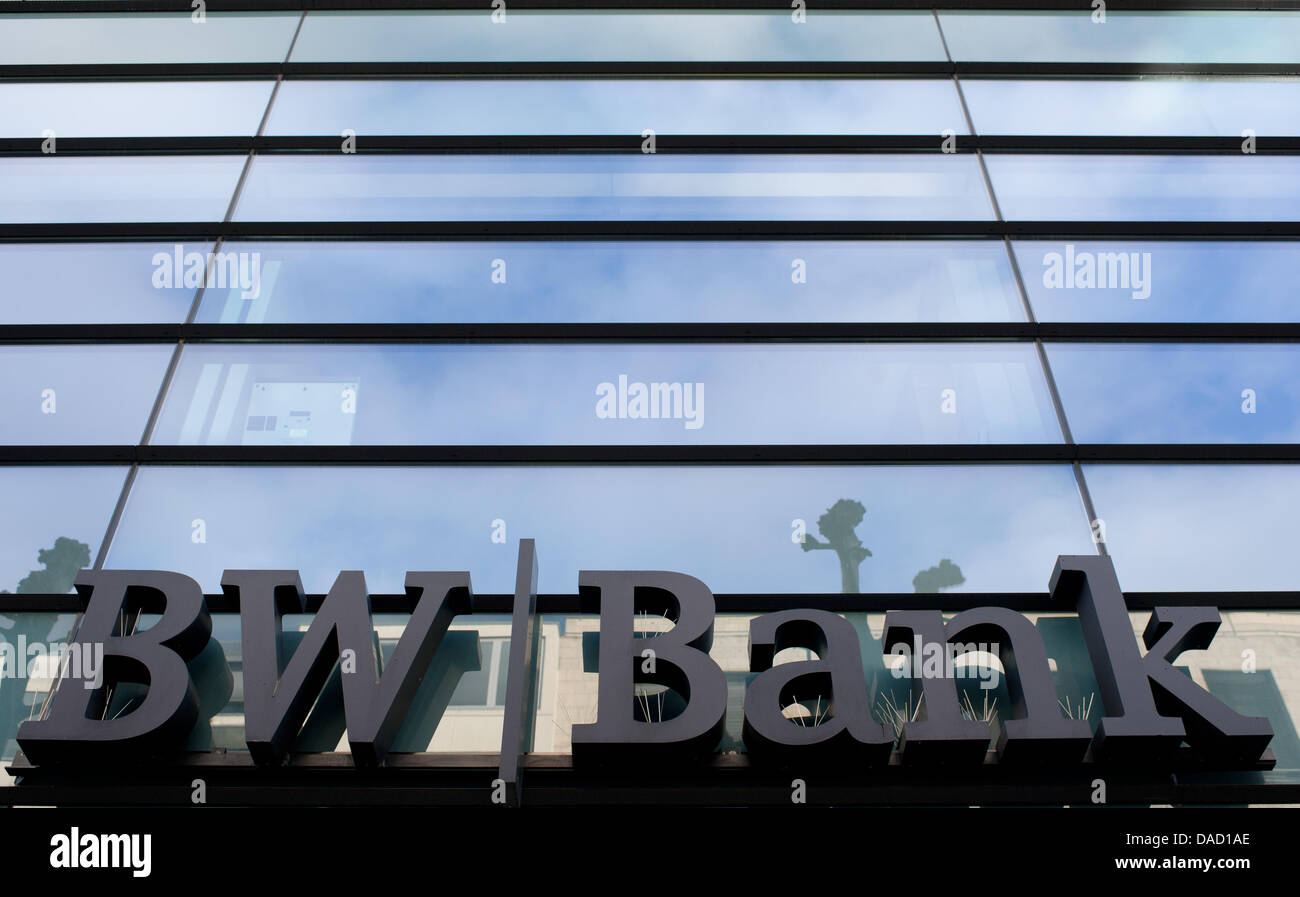 The logo of the BW-Bank pictured in Stuttgart, Germany, 30 December 2011. German entrepreneur Egon Geerkens established the contact between the bank and acting German President Christian Wulff for a loan on behalf of Wulff, the BW-Bank disclosed in Stuttgart, Friday, 30 December 2011. The bank further stated, that Wulff had got in touch with the bank in autumn 2009 on the recommend Stock Photo