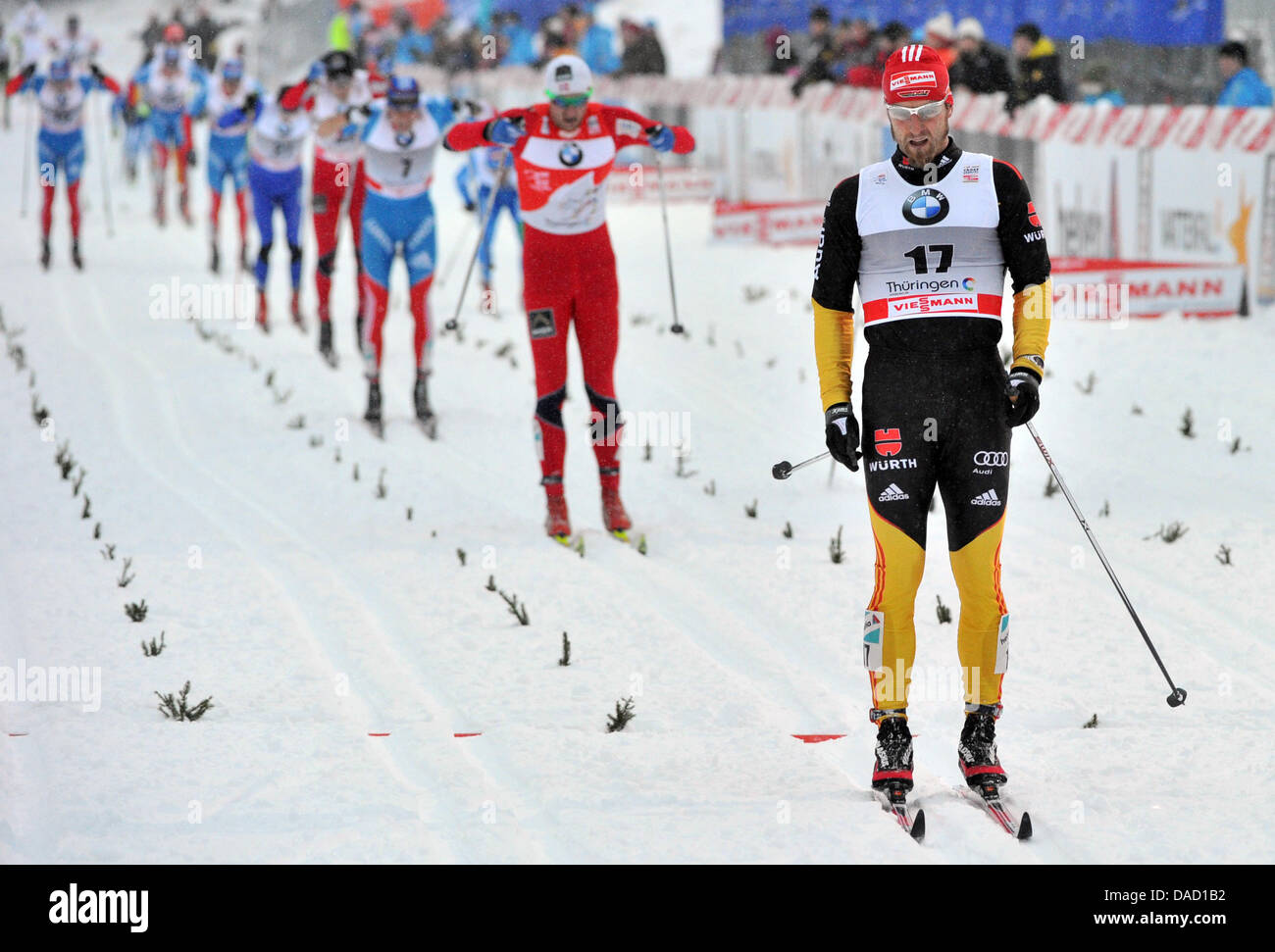 German cross country skier Axel Teichmann wins the men's 15 km pursuit