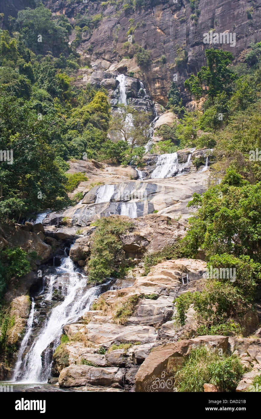 Asia,Sri Lanka,Central Province,Nuwara Eliya,waterfall Stock Photo