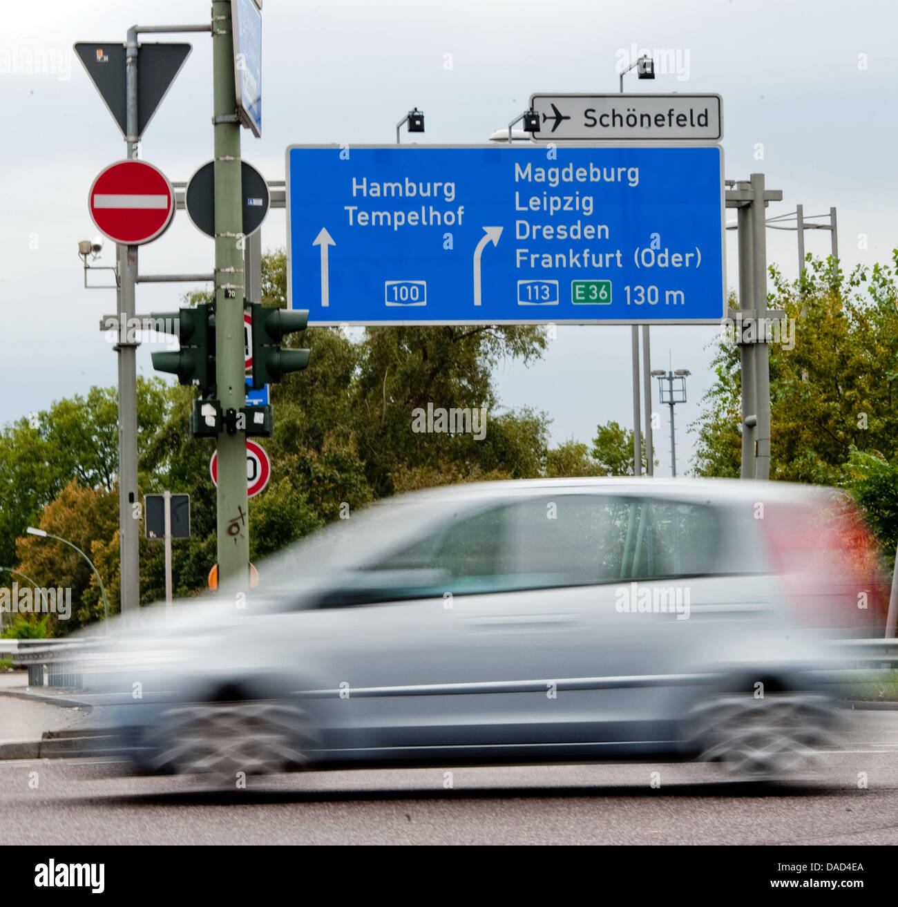 Cars drive onto the A100 via a slip road in Berlin, Germany, 05 October