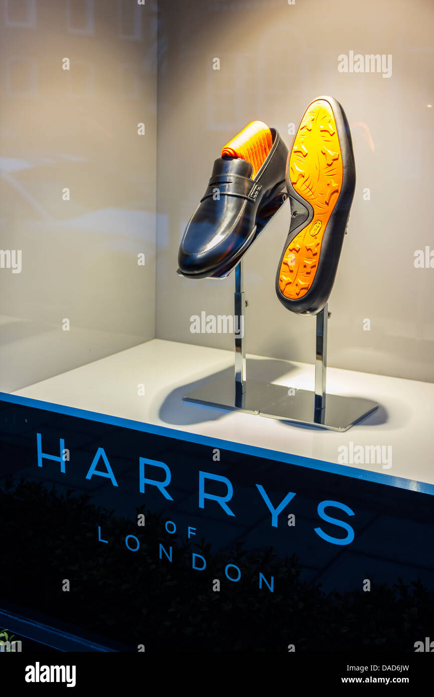 Harrys of London Shoes in a Display Window of the South Audley Street  Location Stock Photo - Alamy