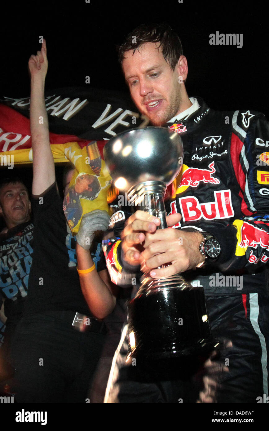 Vettel 2011 German Formula One driver Sebastian Vettel of Red Bull celebrates ...