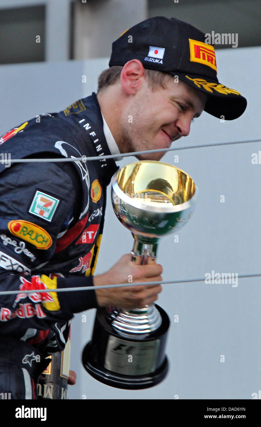 Vettel 2011 German Formula One driver Sebastian Vettel of Red Bull celebrates after ...