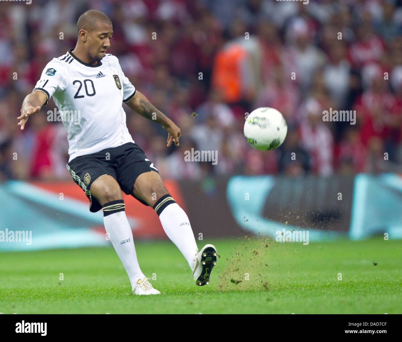 Germanys Jerome Boateng during the EURO 2012 qualifying match between Turkey and Germany at the Turk Telekom Arena in Istanbul, Turkey 07 October 2011. Photo: Jens Wolf dpa Stock Photo