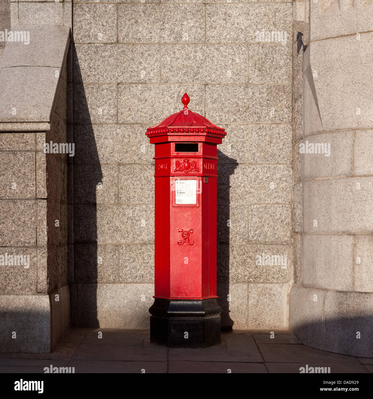 Red post box, London, UK Stock Photo
