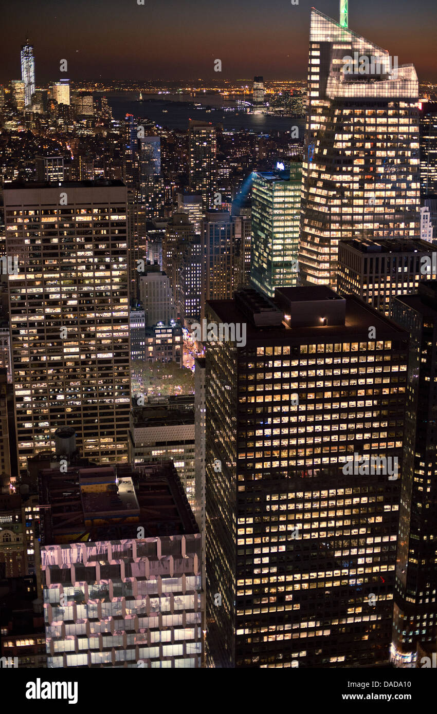 View from Rockefeller Centre, Manhattan, New York City, USA Stock Photo