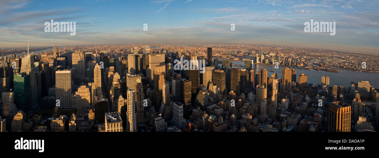 Panoramic view from Empire State Building, Manhattan, New York City, USA Stock Photo