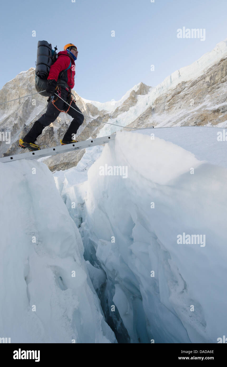 Glacier climbing ladder crossing hires stock photography and images