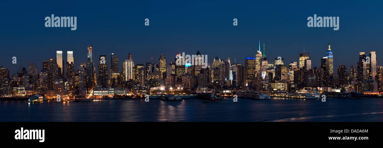View from Weehawken, New Jersey to Manhattan, New York City, USA Stock Photo